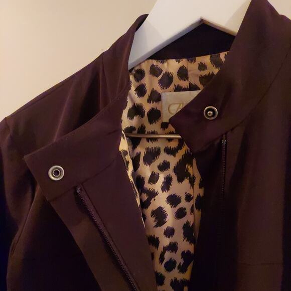 Vtg Cache Blazer Size 2 Brown Zip Front Bishop Collar Pockets Office Career - Picture 4 of 8